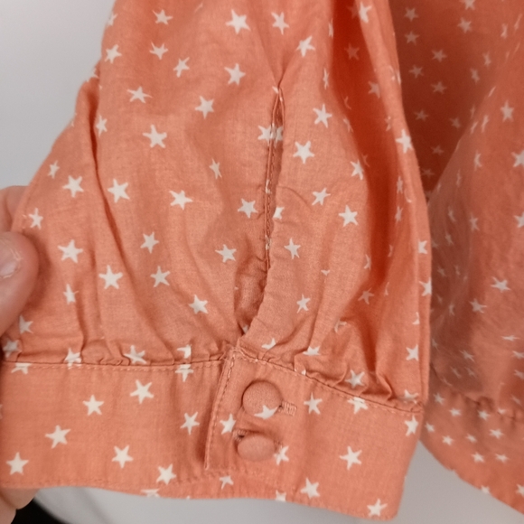 2/$30 MADEWELL Women's Peach Star Print Wrap Top (#1,336) - Picture 5 of 12